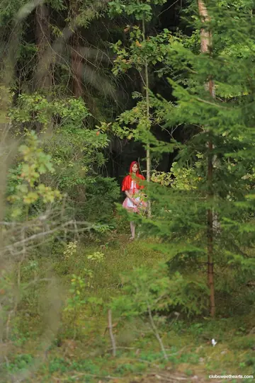Busty Brunette in Cosplay Gets Fucked and Facialized in the Forest