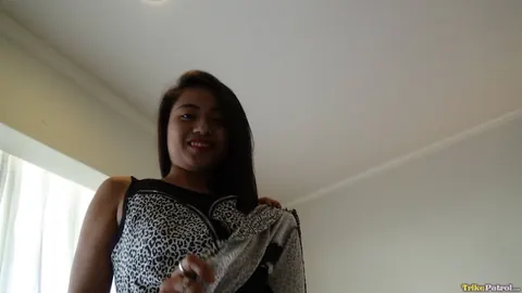 Petite Filipina Strips and Spreads in a Motel Room – photo 1 of 20