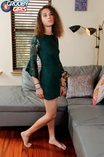 Trans Woman Lets Dress Straps Slide and Poses Nude