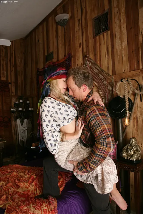 Arya Fae: Hairy Blonde with Small Tits Rides and Gets Licked in a Threesome – photo 2 of 21