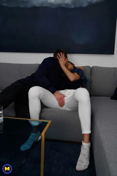 Camilla Creampie: Mature Hungarian Blonde in Stockings Joins a Threesome and Sucks Cock – photo 2 of 21