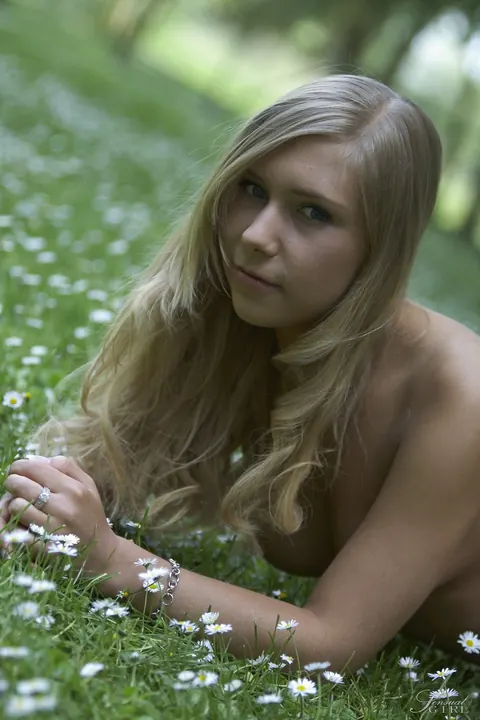 Lena Nitro: Blonde with Pierced Tits Spreads in the Forest – photo 16 of 18