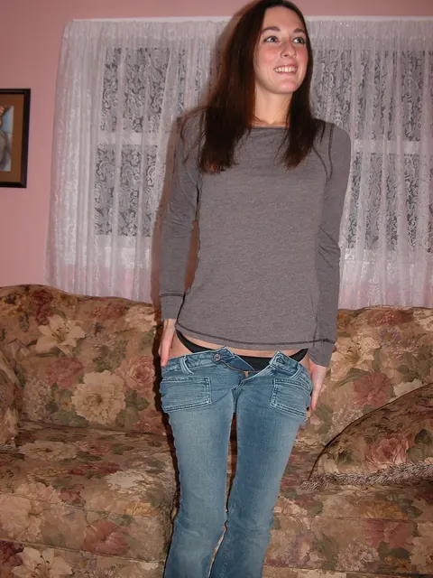 Skinny Brunette Strips Out of Her Jeans and Spreads for a Casting – photo 7 of 20