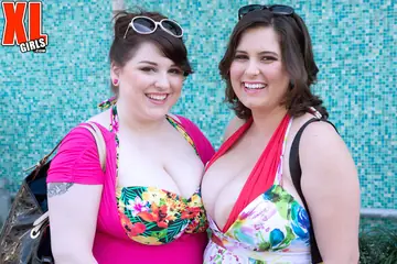 Alana Lace – Thick Brunette in a Bikini and Skirt Kisses Partner on the Beach