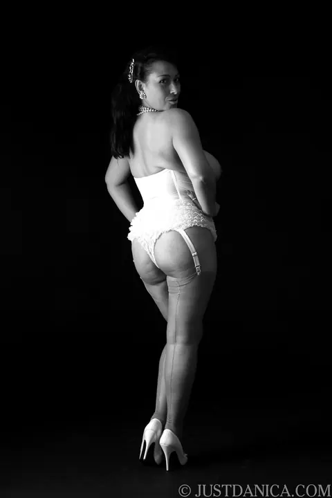 Danica Collins: Busty Ebony MILF Spreads Her Hairy Pussy in Lingerie – photo 11 of 20