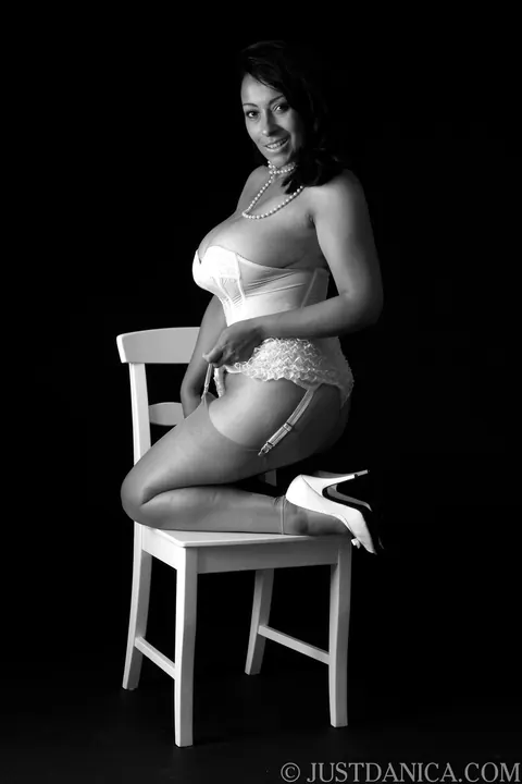 Danica Collins: Busty Ebony MILF Spreads Her Hairy Pussy in Lingerie – photo 3 of 20