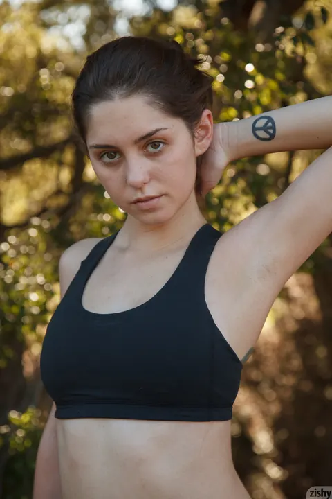 Christine Ash: Petite Brunette PAWG Strips Off Her Shorts While Hiking – photo 10 of 13