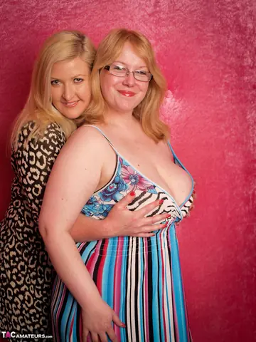 Two Mature British Blondes in Skirts Lick and Finger Each Other