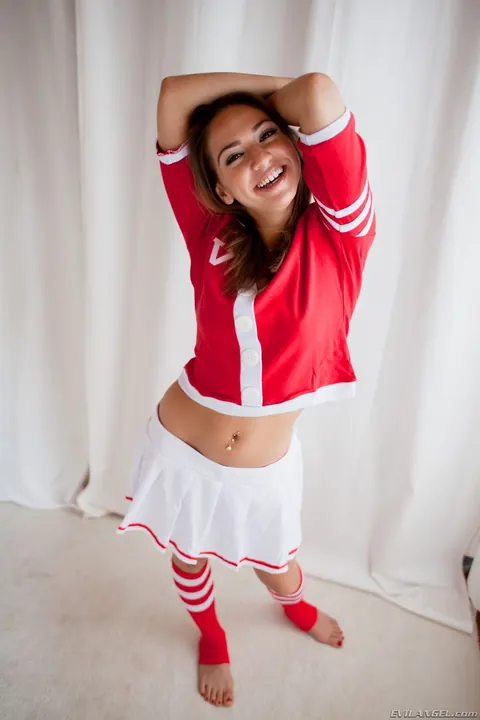 Mandy Muse: Brunette Flashes Her Small Tits and Spreads Her Legs in Socks – photo 6 of 15