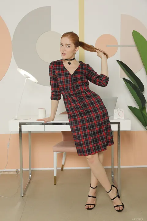 Jia Lissa: Redhead PAWG in a Skirt Fingers and Spreads Her Ass – photo 2 of 20
