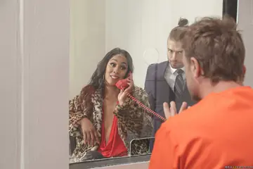 Slim Ebony MILF in Uniform Sucks, Rides Cowgirl and Fucks Doggy in the Office
