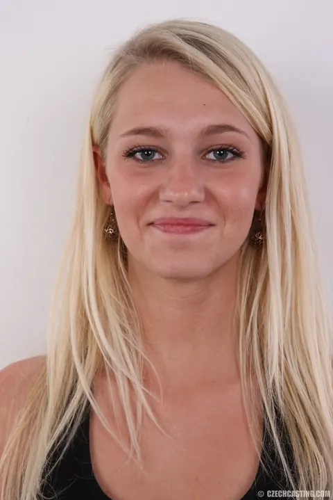 Busty Blonde in a Thong Auditions and Spreads Her Shaved Pussy – photo 1 of 20