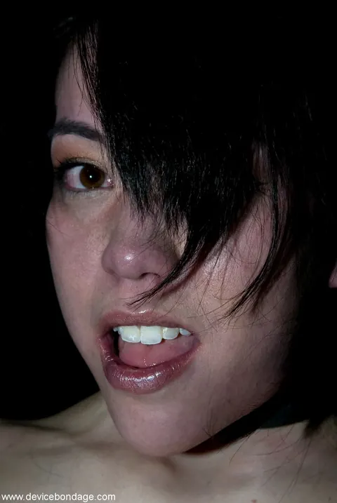Petite Short-Haired Babe Restrained and Fucks a Dildo – photo 11 of 21