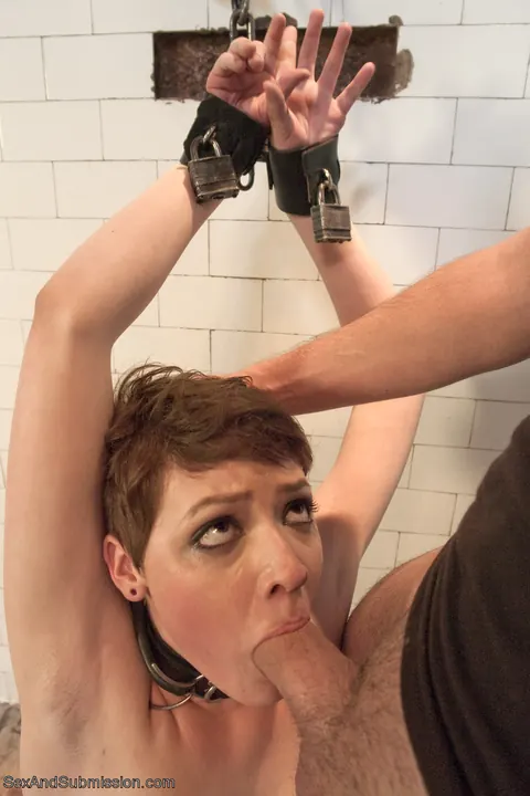 Nora Belle: Short-Haired Brunette in Lingerie Gets Bound, Fisted and Creampied – photo 10 of 20