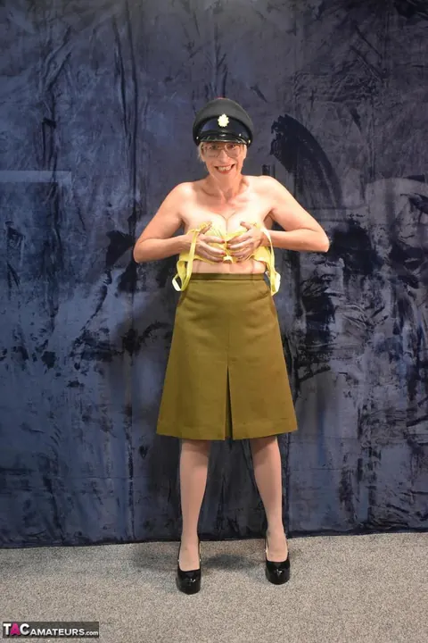 British MILF Strips Out of Her Military Uniform and Lingerie – photo 15 of 16
