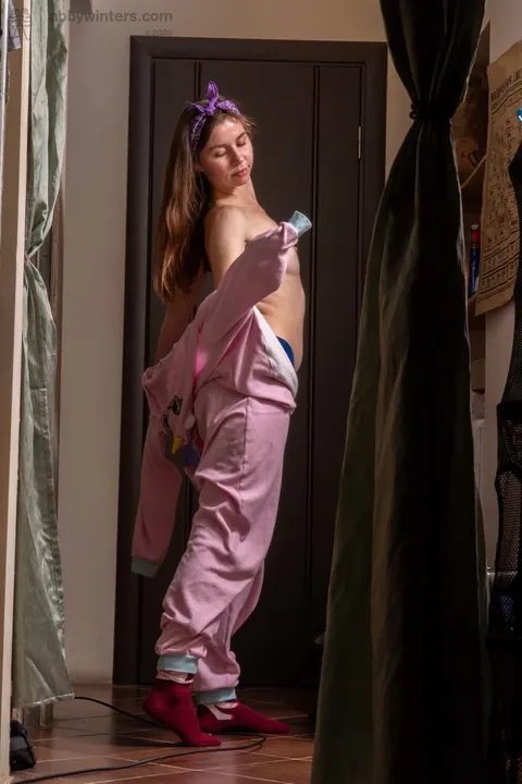 Australian Brunette Teases in a Costume and Panties – photo 12 of 21