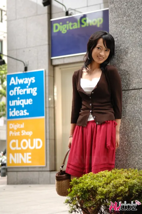 Mio Kanna: Japanese Brunette Shows Her Natural Tits in a Skirt and Heels – photo 13 of 15