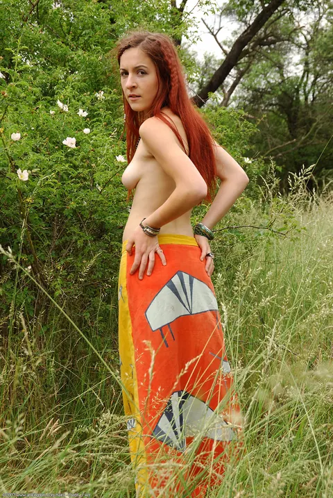 Tall Redhead PAWG Spreads Her Hairy Pussy in the Forest – photo 3 of 21
