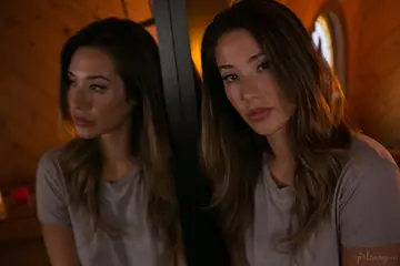 Lily LaBeau – Busty Blonde and Brunette Asian Lesbians Lick and Finger Trimmed Pussies