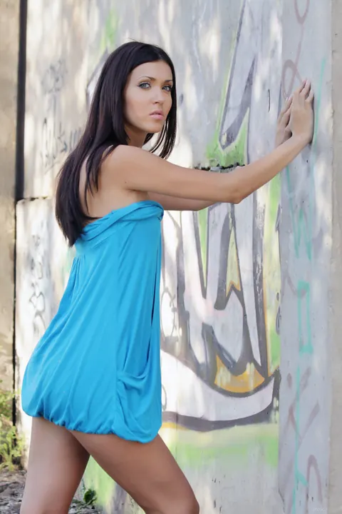 Woman in a Dress Strips Nude and Spreads Her Legs – photo 5 of 21