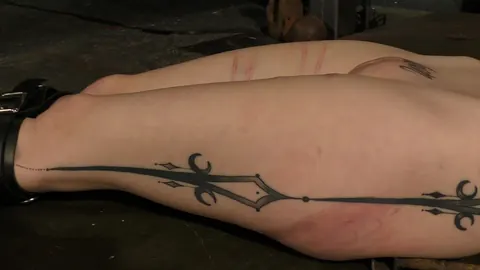 Jessica Kay: Tattooed Brunette Licks Pussy Before Strap-On Sex in Dungeon – photo 3 of 14