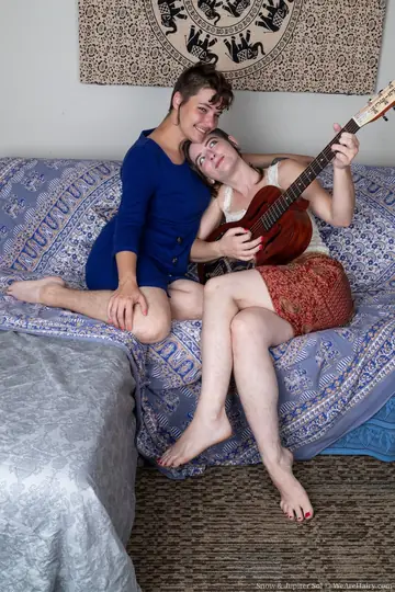 Two Thick Pale Lesbians Lick and Toy Each Other's Hairy Pussies