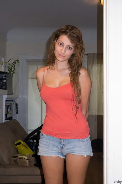 Bobbi Vidal: Petite Latina Brunette Teases in Lingerie by the Kitchen Counter – photo 11 of 11