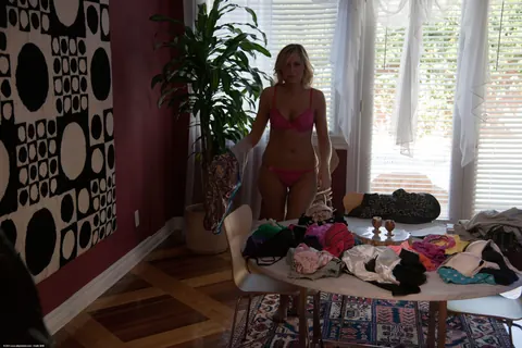 Darcy Tyler: Slim Blonde in Lingerie Poses Outdoors – photo 3 of 21