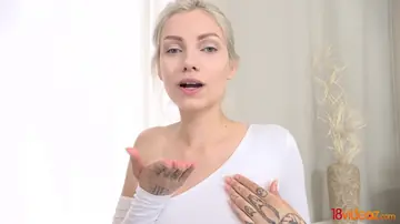 Blonde with Pigtails Rides Cock and Takes a Facial