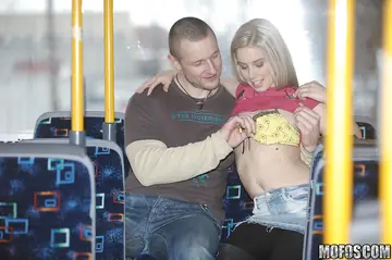 Nesty – Blonde in Lingerie and Boots Sucks and Fucks in Public