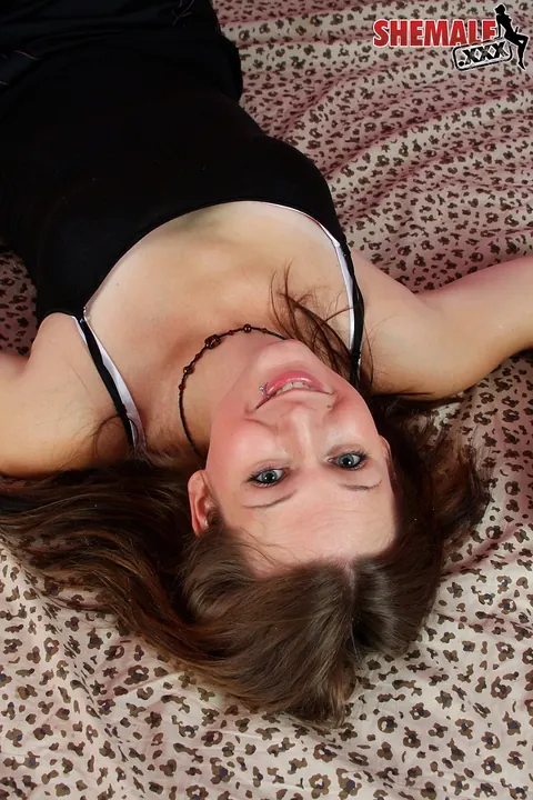 Trans Woman in a Dress Strips Nude and Plays with a Dildo – photo 3 of 16