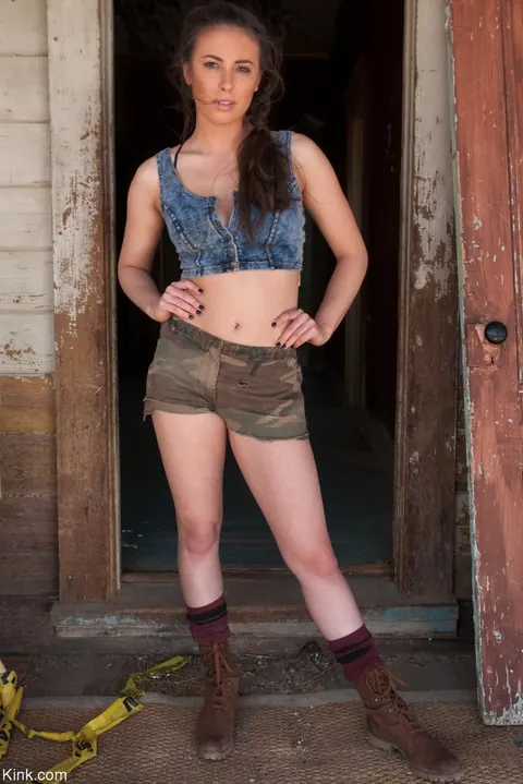 Casey Calvert: Busty Blonde MILF and Petite Brunette in Shorts Have Bondage Outdoors – photo 16 of 21
