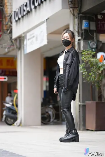 Chinese Brunette in Boots and Glasses Fucks Outdoors