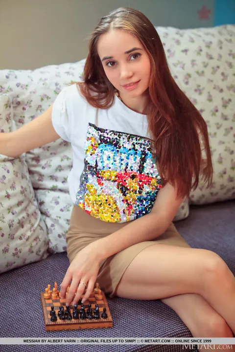 Messiah: Redhead Strips Out of Her Panties and Spreads at the Chessboard – photo 1 of 18