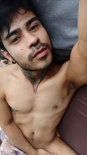 Hairy Man Strips Nude and Displays His Bush
