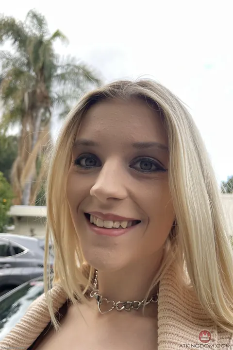 Maria Anjel: Slim Blonde Lifts Her Skirt and Spreads Her Pussy – photo 1 of 21