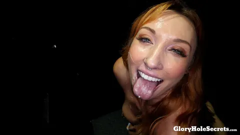 Daisie Belle: Redhead with Enhanced Tits Swallows Cum After Interracial Blowjob – photo 7 of 15