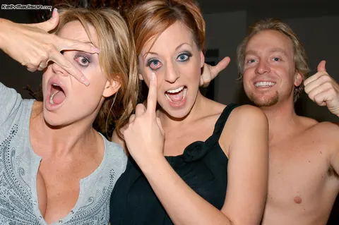 Kelly Madison: Tall Redhead MILF and Another Woman Share a Man in the Bedroom – photo 17 of 17