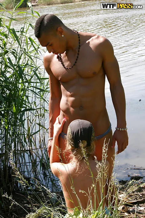 Woman Gives a Double Blowjob and Takes Anal Outdoors – photo 9 of 16