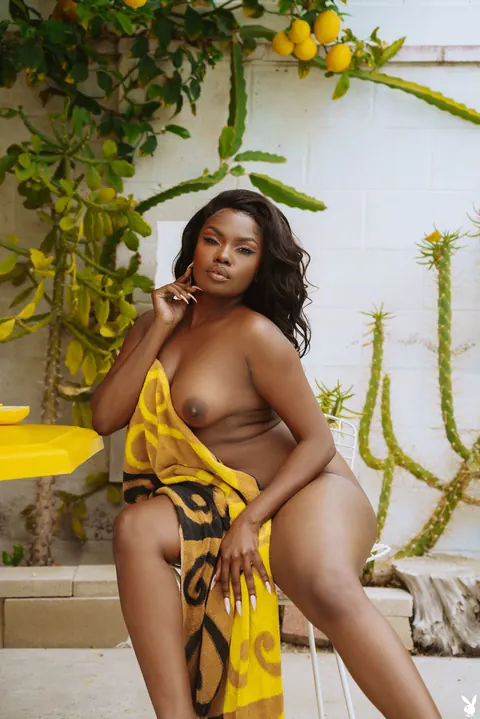 Ebony MILF in a Bikini Poses by the Pool and Flashes Her Pussy – photo 13 of 20