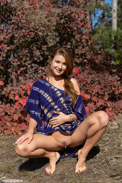 Aphrodesia: Brunette with Small Natural Tits and Tattoo Poses Nude Outdoors – photo 3 of 21