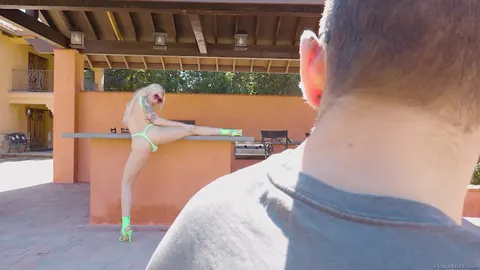 Trans Woman in a Bikini Takes Bareback Cock While Kissing Her Man – photo 2 of 20