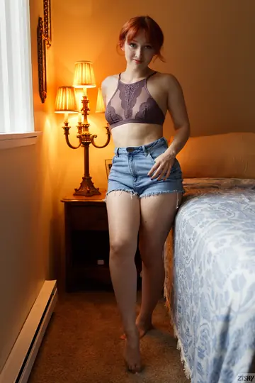 Petite Redhead Strips Out of Her Lingerie and Spreads Wide