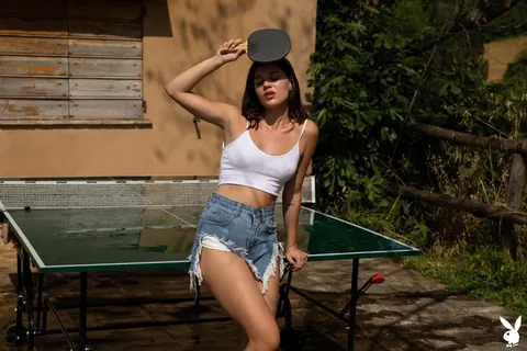Laura Devushcat: Busty Brunette with a Tattoo Spreads Her Pussy Outdoors – photo 2 of 20