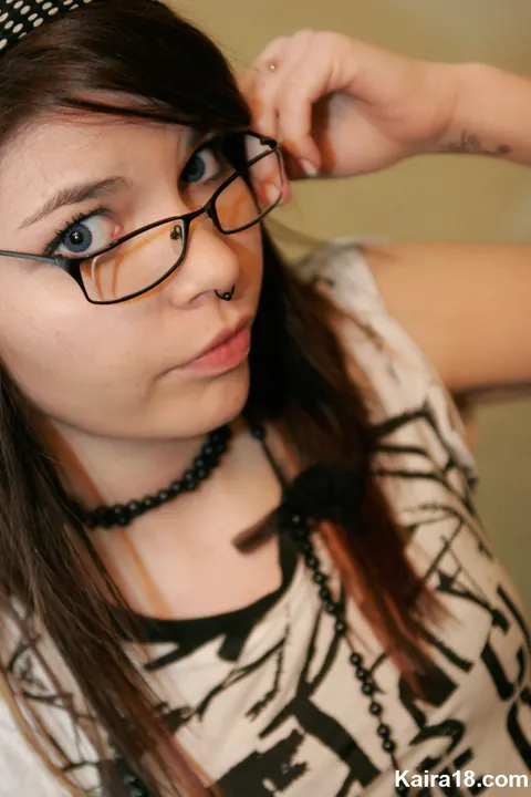 Czech Brunette with Small Natural Tits Takes Off Her Glasses – photo 4 of 15