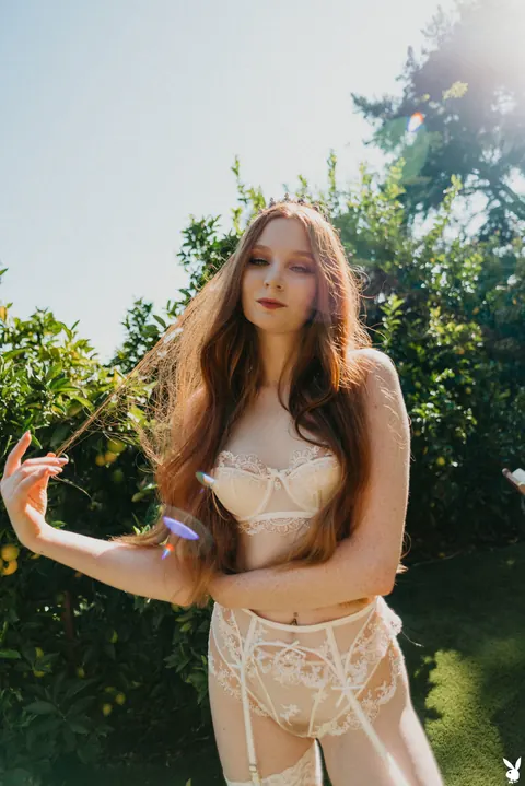 Jessica Brooks: Redhead with a Tattoo Poses Nude Outdoors in Nature – photo 1 of 21