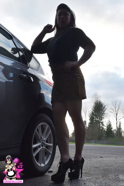 Trans Woman Poses Nude Outdoors and Strokes Her Cock – photo 4 of 16