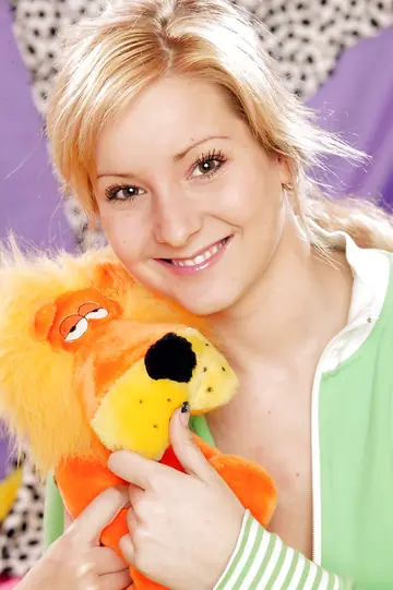 Allysia – Thick Blonde Strips Out of Her Panties and Toys Her Slit in Socks
