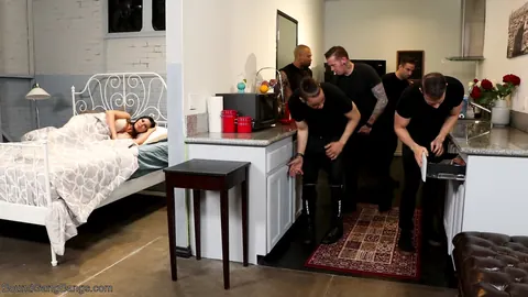 Jasmine Jae: Bound British MILF in Shorts Takes Anal Gangbang – photo 5 of 18