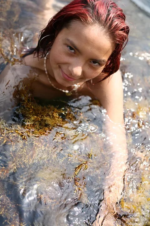 Nastia A: Petite Asian Redhead with Short Hair Poses Nude on the Beach – photo 11 of 21